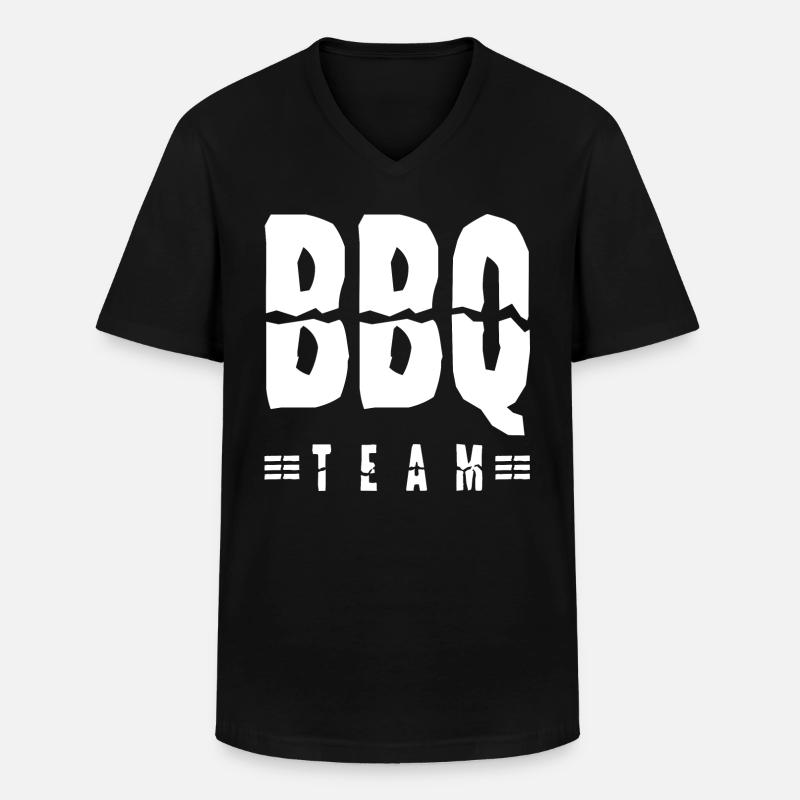 Bbq Team - Männer-T-Shirt mit V-Ausschnitt - Schwarz