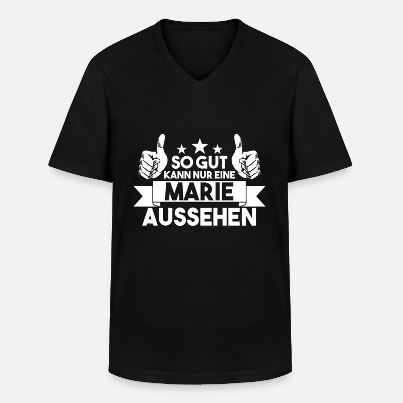 Marie - Männer-T-Shirt mit V-Ausschnitt - Schwarz