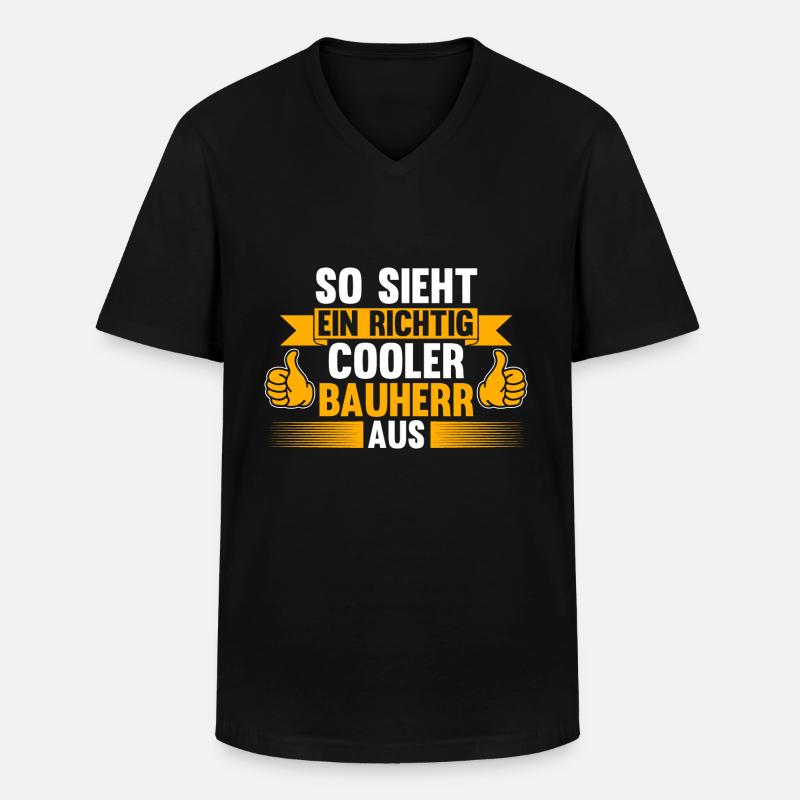 Bauherr - Männer-T-Shirt mit V-Ausschnitt - Schwarz