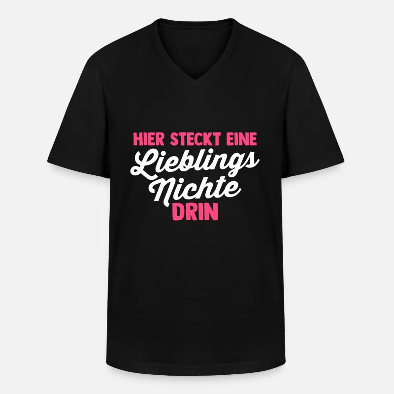 Nichte - Männer-T-Shirt mit V-Ausschnitt - Schwarz