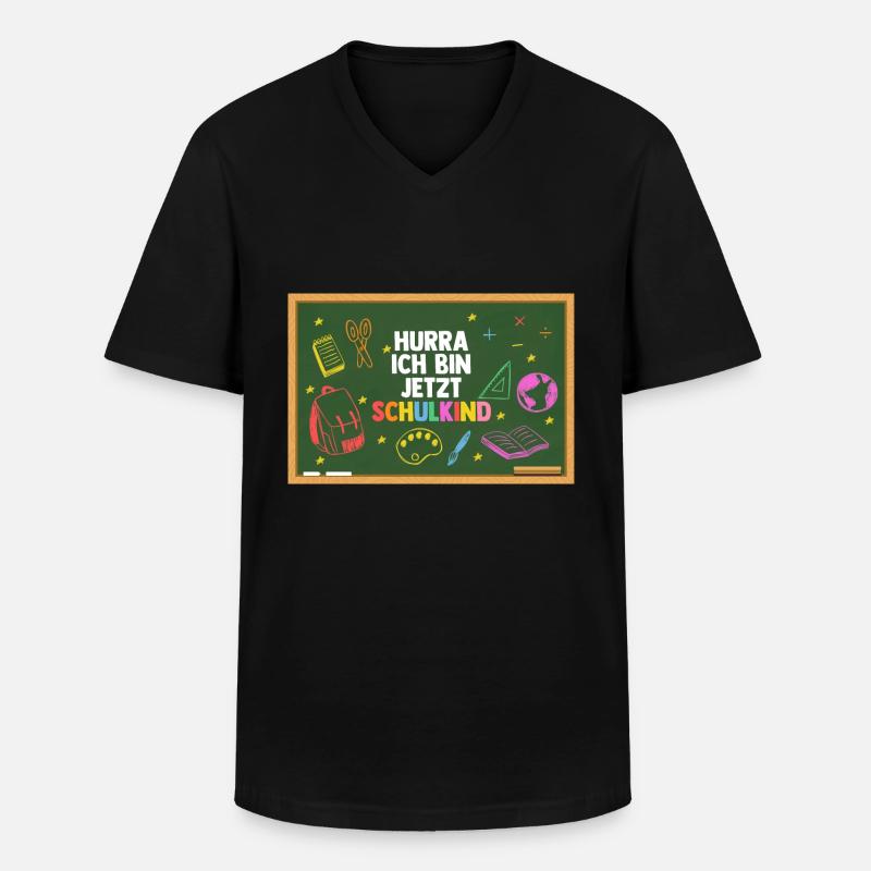 Erste Klasse Einschulung Erstklässler Schulkind - Männer-T-Shirt mit V-Ausschnitt - Schwarz