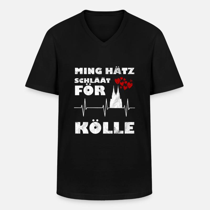 Köln - Männer-T-Shirt mit V-Ausschnitt - Schwarz