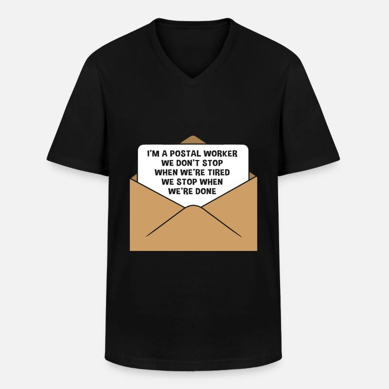 Poststempel Post - Männer-T-Shirt mit V-Ausschnitt - Schwarz