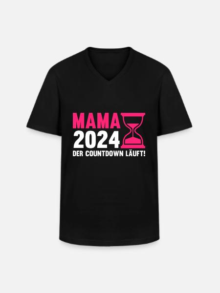 Werdende Mama 2024 - Männer-T-Shirt mit V-Ausschnitt - Schwarz