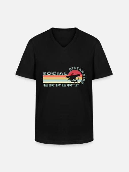 Social distancing Expert Hang Gliding - Men's V-Neck T-Shirt - black