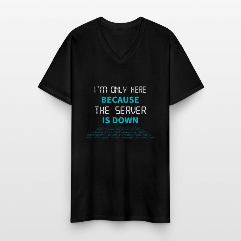 Nerd Coder Server Download Error 404 Men's V-Neck T-Shirt