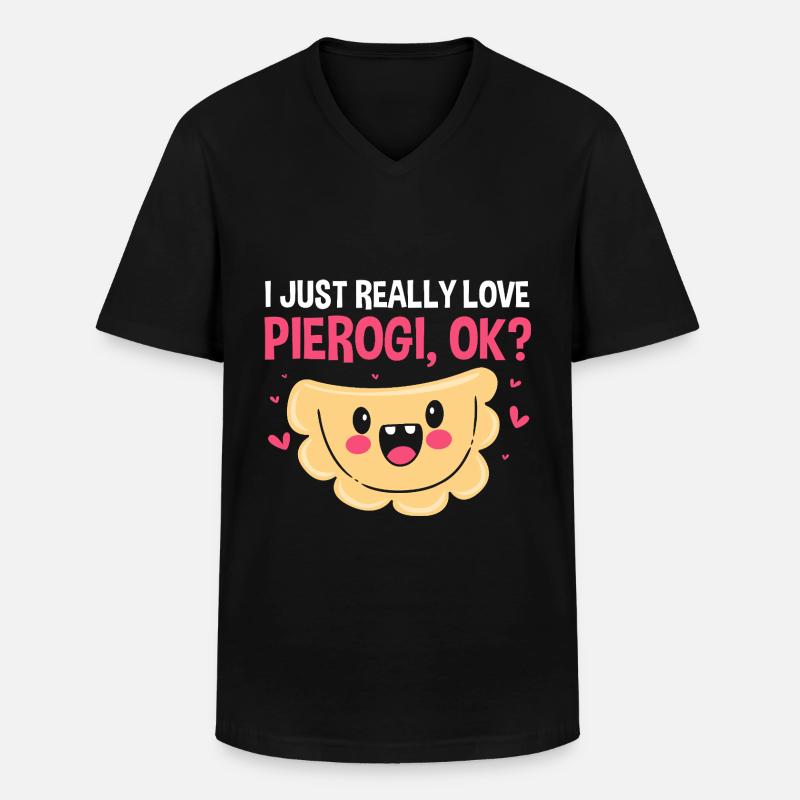 Pierogi Polen Polnisch - Männer-T-Shirt mit V-Ausschnitt - Schwarz