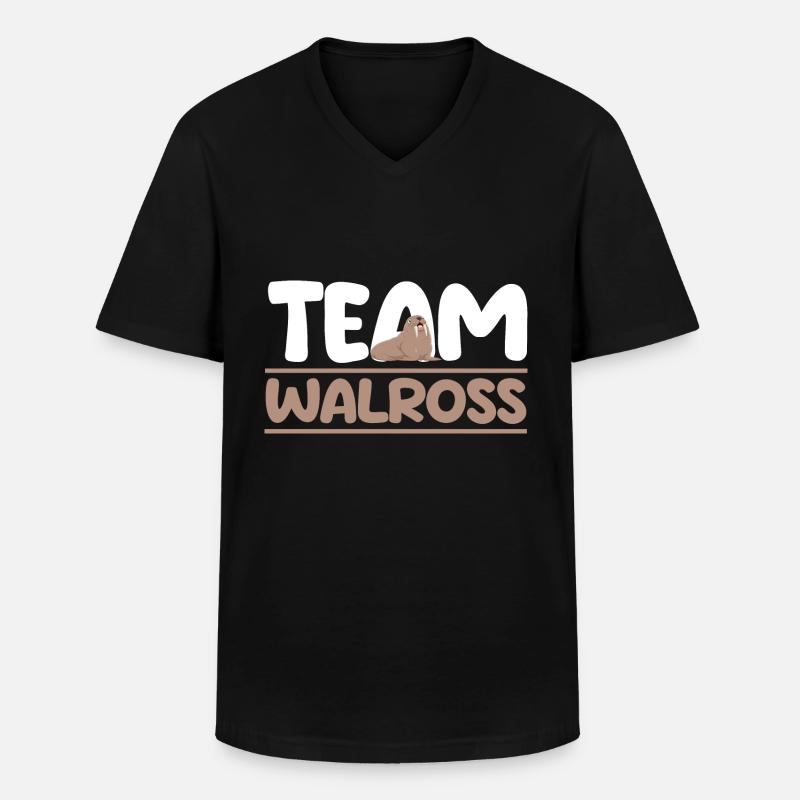 Walross - Männer-T-Shirt mit V-Ausschnitt - Schwarz