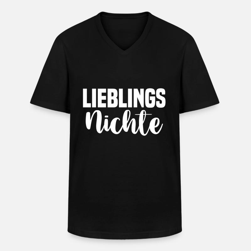 Nichte - Männer-T-Shirt mit V-Ausschnitt - Schwarz