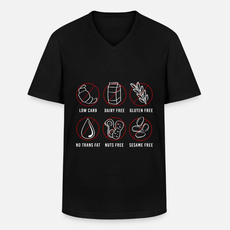 Lebensmittel Allergie - Männer-T-Shirt mit V-Ausschnitt - Schwarz