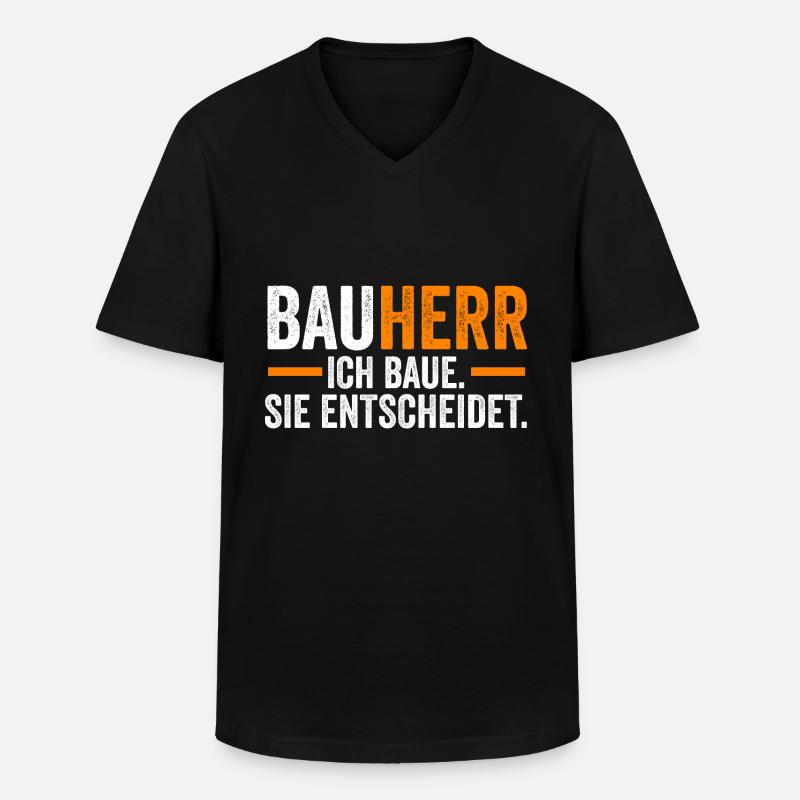Bauherr - Männer-T-Shirt mit V-Ausschnitt - Schwarz