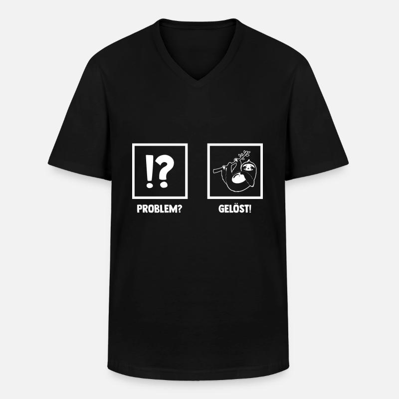 Faultier - Männer-T-Shirt mit V-Ausschnitt - Schwarz