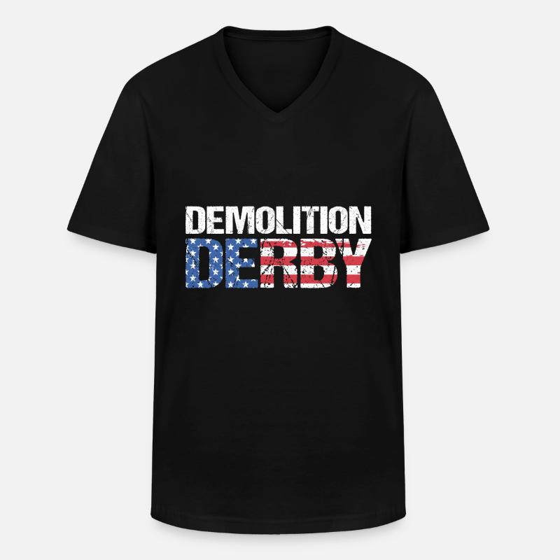 Demo Derby - Männer-T-Shirt mit V-Ausschnitt - Schwarz