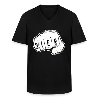 Richtiger 31er - Männer-T-Shirt mit V-Ausschnitt - Schwarz - Vorne - AI Model Male 178 dark (178cm)