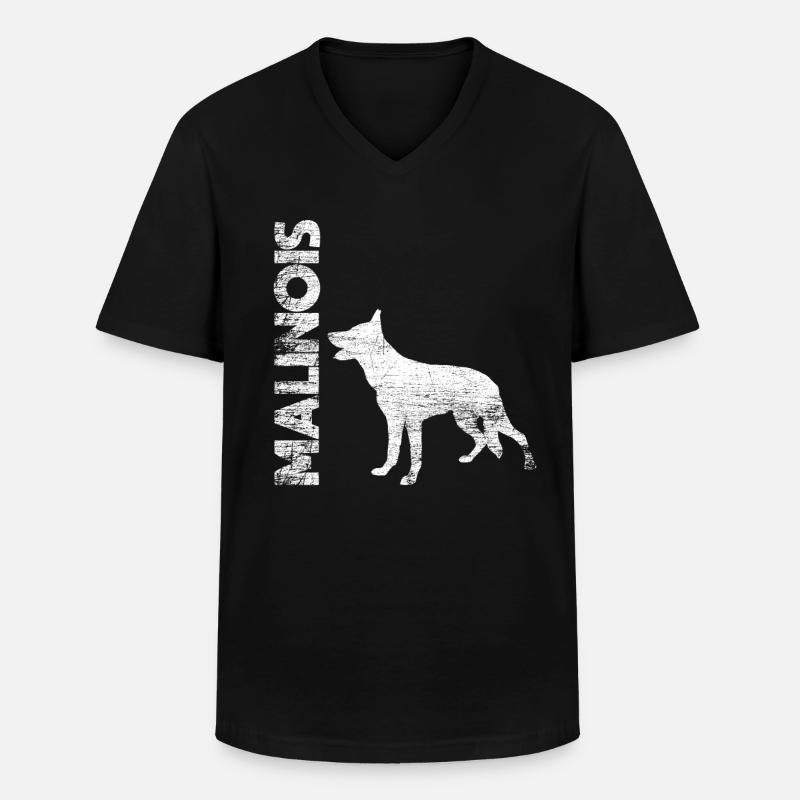 Belgian Malinois - Männer-T-Shirt mit V-Ausschnitt - Schwarz