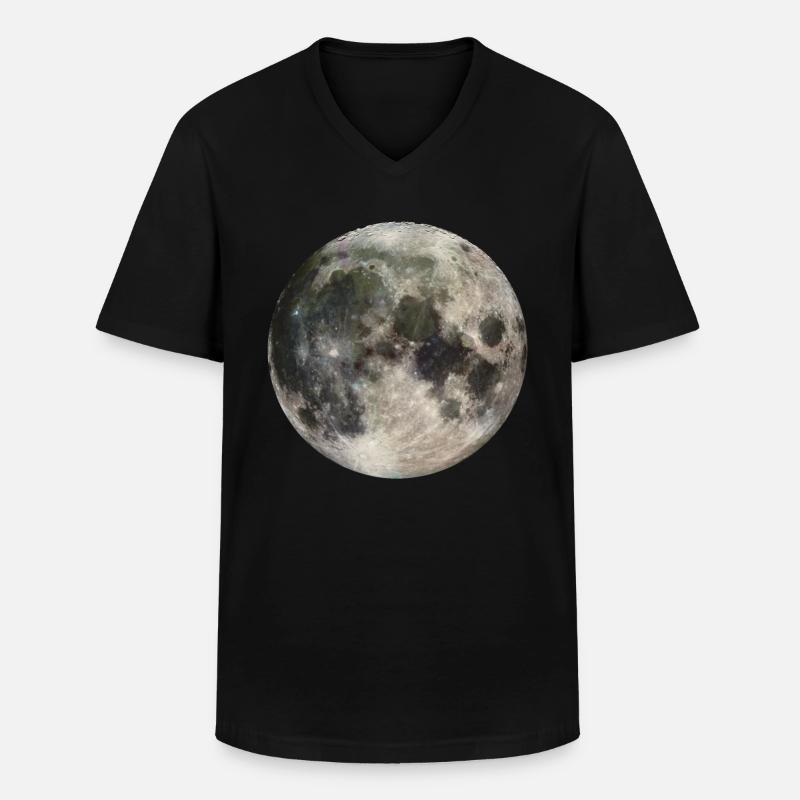 Mond - Männer-T-Shirt mit V-Ausschnitt - Schwarz
