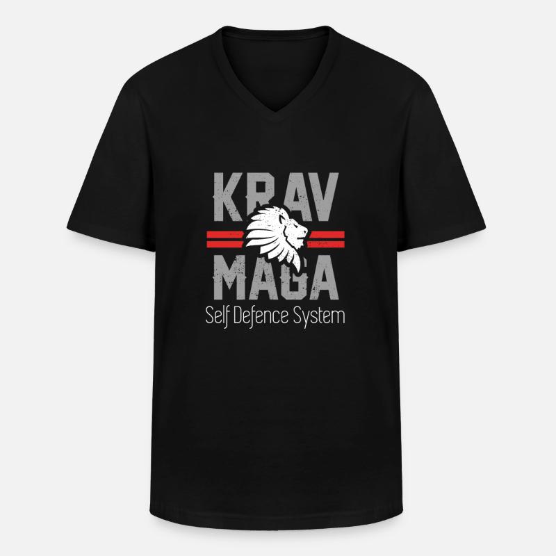 krav maga - Männer-T-Shirt mit V-Ausschnitt - Schwarz