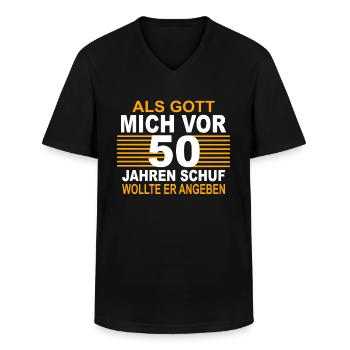 50 Jahre 50 Geburtstag Geschenk 50 Birthday - Männer-T-Shirt mit V-Ausschnitt - Schwarz - Vorne - AI Model Male 178 dark (178cm)