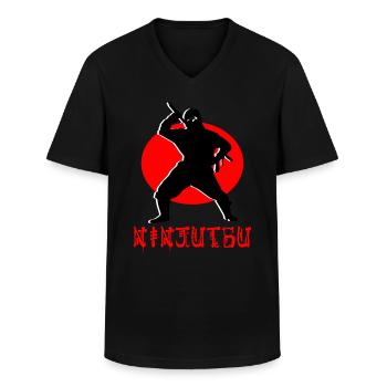 Ninjutsu Ninja - Männer-T-Shirt mit V-Ausschnitt - Schwarz - Vorne - AI Model Male 178 dark (178cm)