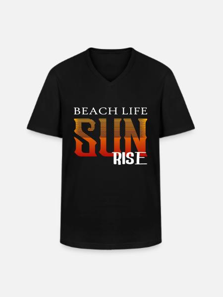Sunset Beach Holiday - Men's V-Neck T-Shirt - black