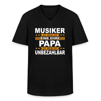 Musiker Geschenk Musikant Musik Papa Komponist - Männer-T-Shirt mit V-Ausschnitt - Schwarz - Vorne - AI Model Male 178 dark (178cm)