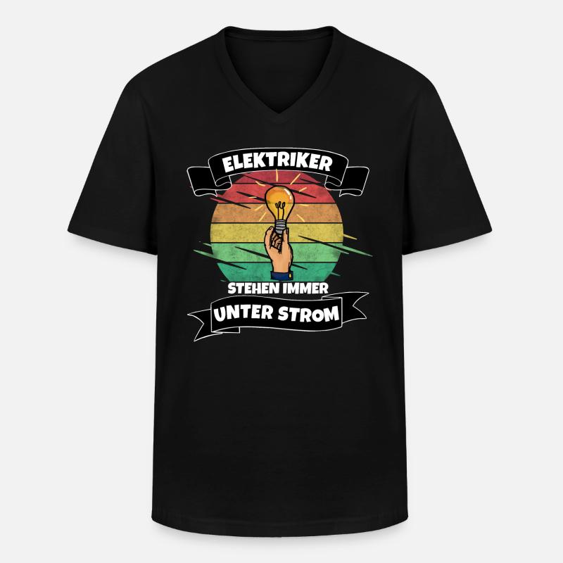 Elektriker - Männer-T-Shirt mit V-Ausschnitt - Schwarz
