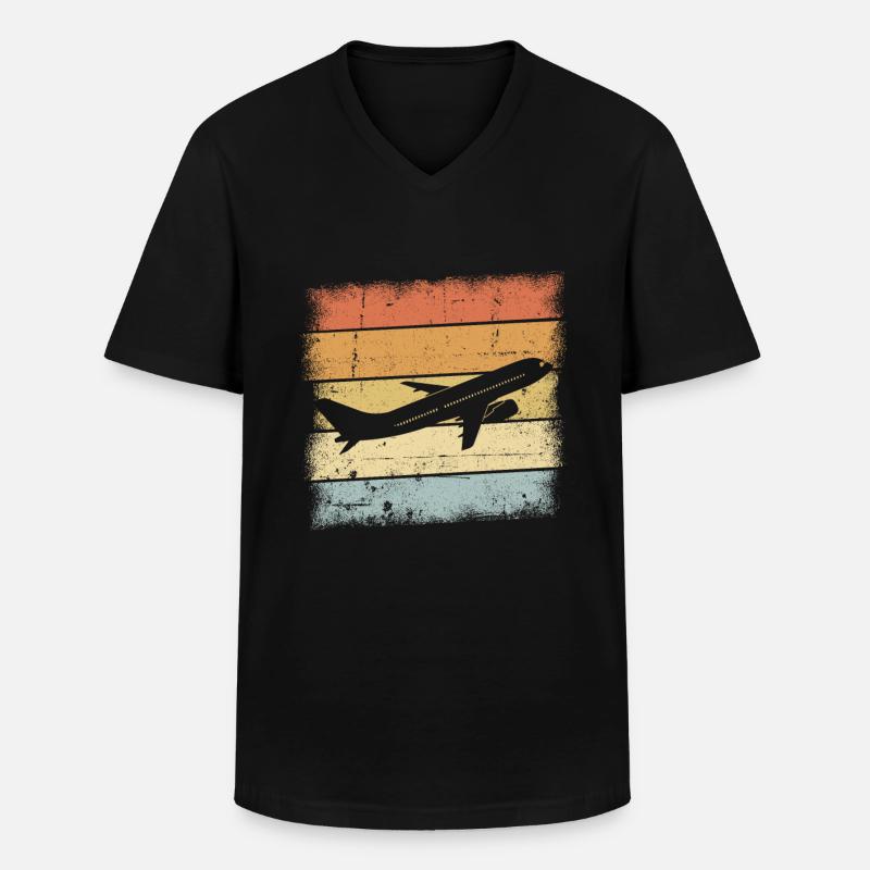Pilot Geschenk - Männer-T-Shirt mit V-Ausschnitt - Schwarz