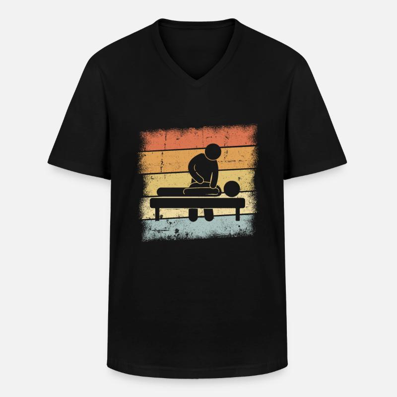 Masseur Geschenk - Männer-T-Shirt mit V-Ausschnitt - Schwarz