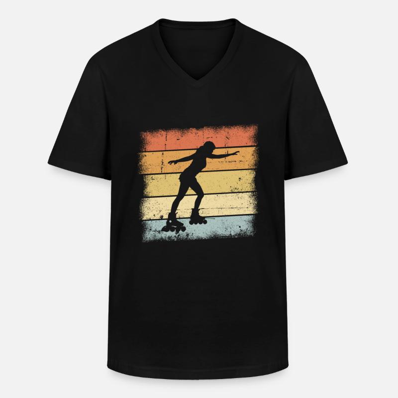 Roller Derby - Männer-T-Shirt mit V-Ausschnitt - Schwarz