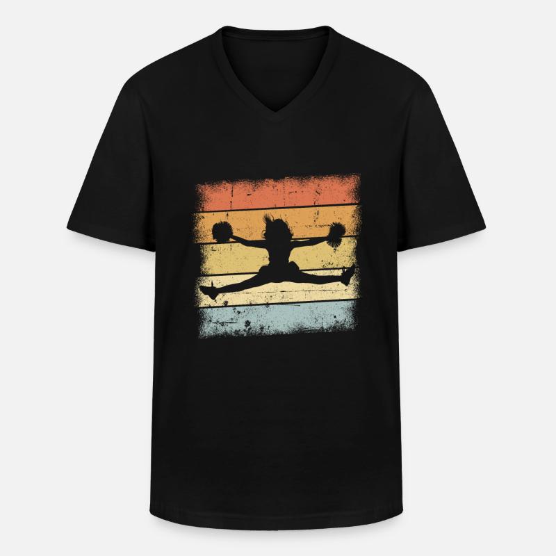 Cheerleading Retro - Männer-T-Shirt mit V-Ausschnitt - Schwarz