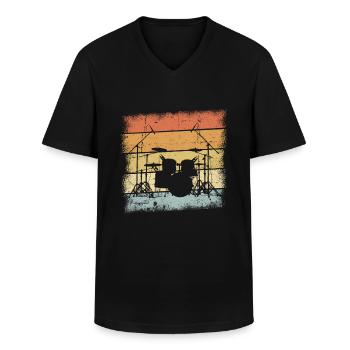Drummer - Männer-T-Shirt mit V-Ausschnitt - Schwarz - Vorne - AI Model Male 178 dark (178cm)