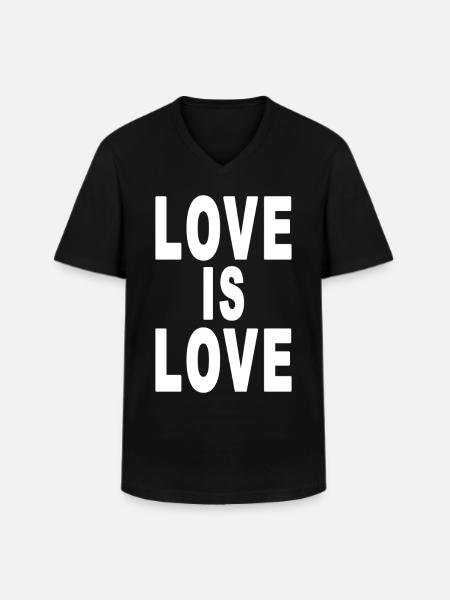 Love is love white - Men's V-Neck T-Shirt - black
