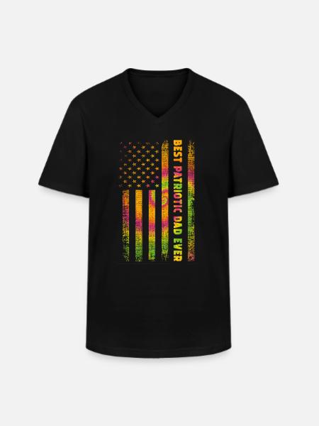 Father Patriot USA - Men's V-Neck T-Shirt - black