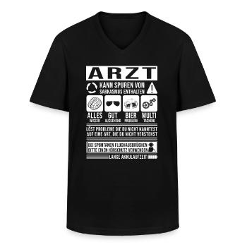 Arzt Spruch lustig - Männer-T-Shirt mit V-Ausschnitt - Schwarz - Vorne - AI Model Male 178 dark (178cm)