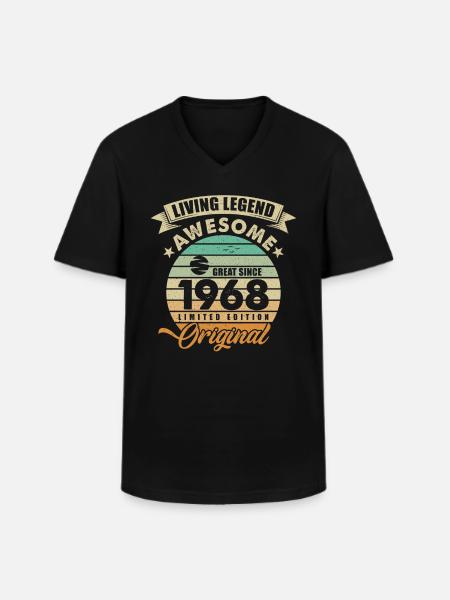 1968 Birthday Retro Original - Men's V-Neck T-Shirt - black