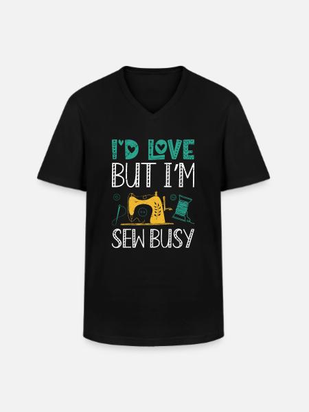 Quilt Fabric Needle Seamstress - Men's V-Neck T-Shirt - black