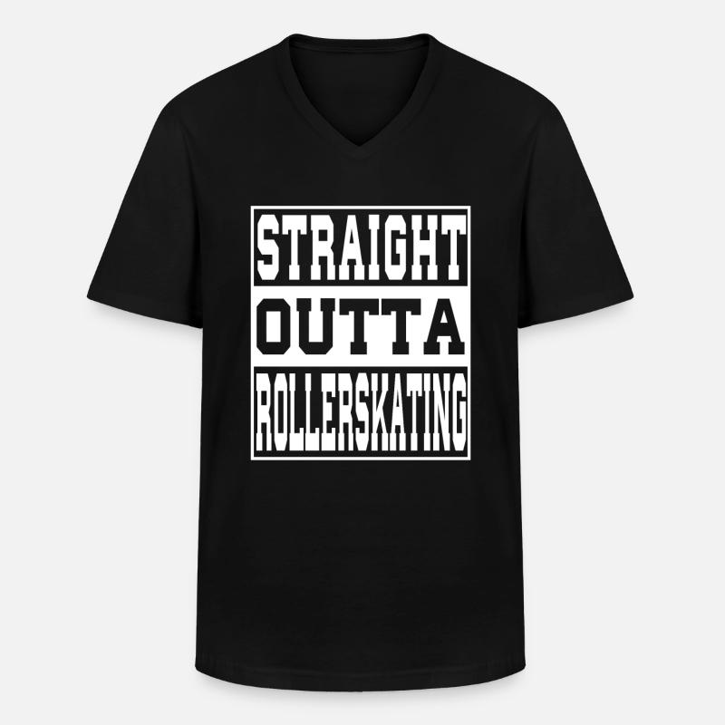 Rollerskating Spruch lustig - Männer-T-Shirt mit V-Ausschnitt - Schwarz