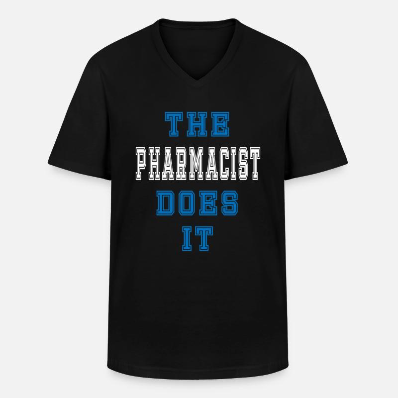 The Apotheker does it - Männer-T-Shirt mit V-Ausschnitt - Schwarz