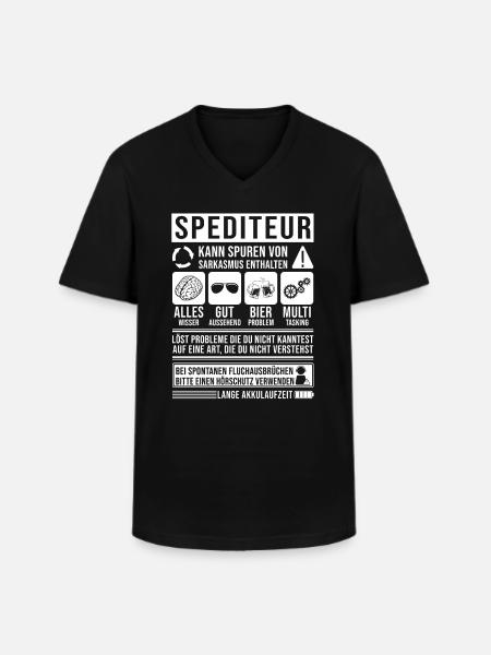 Spediteur Spruch lustig - Männer-T-Shirt mit V-Ausschnitt - Schwarz