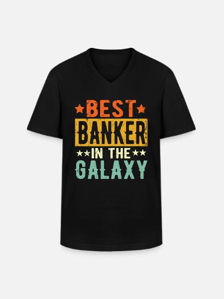 Best Banker ever Banker Gift - Men's V-Neck T-Shirt - black
