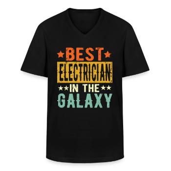 Meilleur cadeau d’électricien de tous les temps - T-shirt col V Homme - noir - Devant - AI Model Male 178 dark (178cm)
