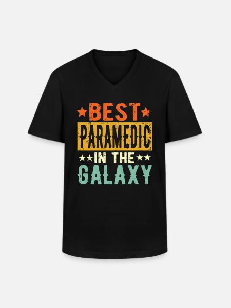 Best paramedic ever - Men's V-Neck T-Shirt - black