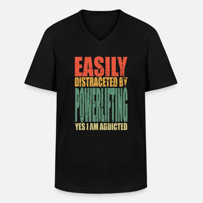 Powerlifting Spruch lustig - Männer-T-Shirt mit V-Ausschnitt - Schwarz