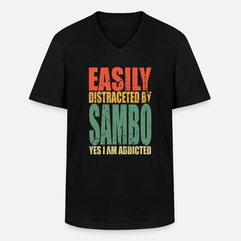 Sambo Spruch lustig - Männer-T-Shirt mit V-Ausschnitt - Schwarz