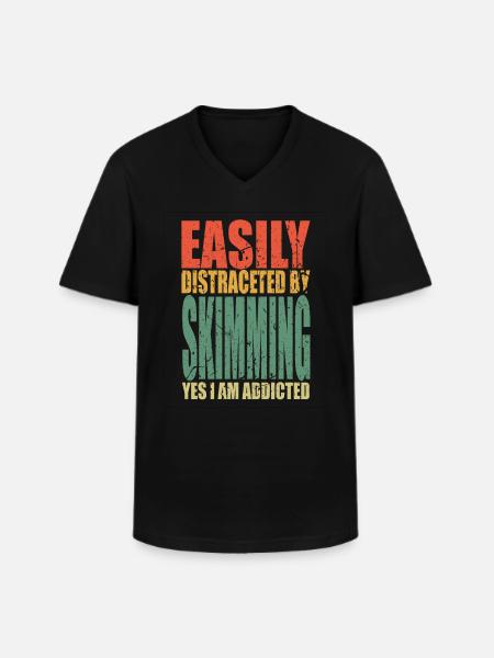 Skimming saying funny - Men's V-Neck T-Shirt - black