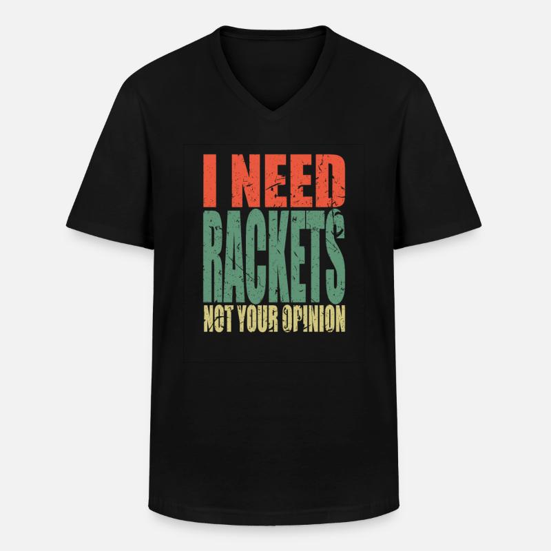 Rackets Spruch lustig - Männer-T-Shirt mit V-Ausschnitt - Schwarz