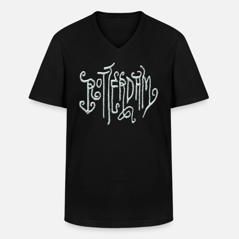 Rotterdam - Männer-T-Shirt mit V-Ausschnitt - Schwarz