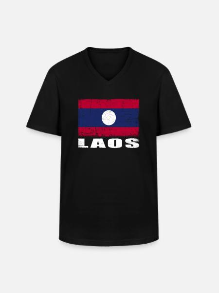 Annonces Flag Grunge Annonces Flag - T-shirt col V Homme - noir
