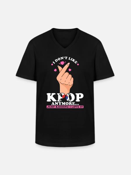 K-pop I love K-pop - Men's V-Neck T-Shirt - black