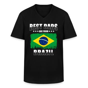 Brasilianischer Vater - Männer-T-Shirt mit V-Ausschnitt - Schwarz - Vorne - AI Model Male 178 dark (178cm)